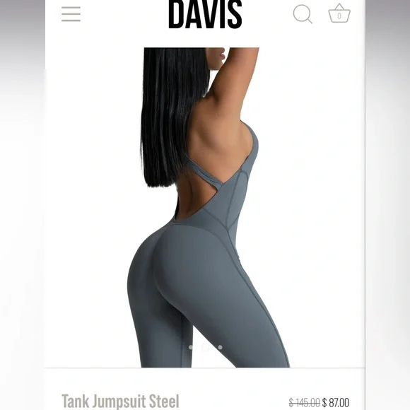 NWOT Davis Active Tank Jumpsuit - Steel - Picture 4 of 6